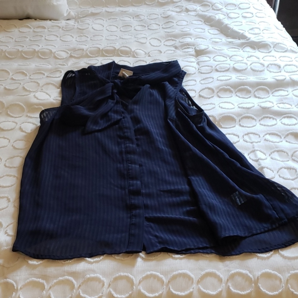 Blue Tie Neck Tank